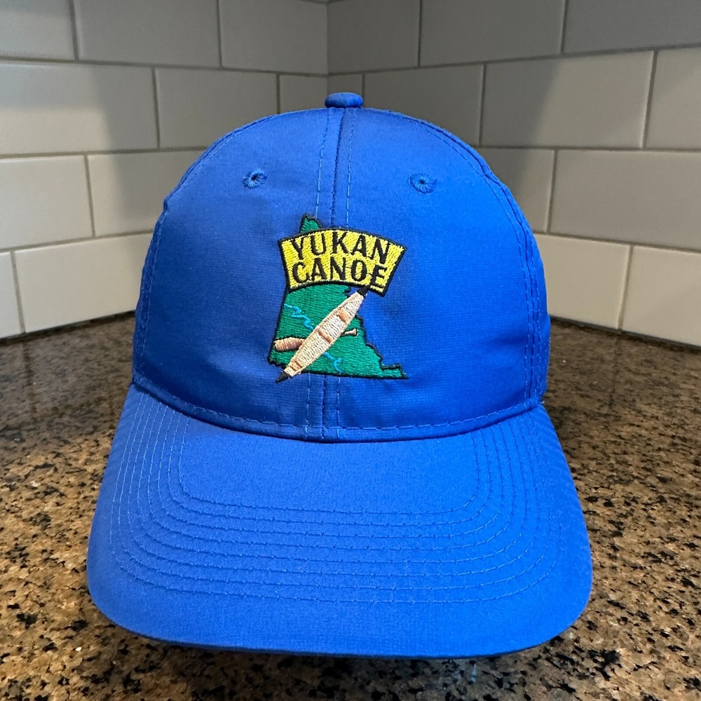 Vtg‎ Yukan Canoe AJM International Cap Mens One Size Blue Full-Fit Adjustable